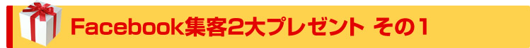 Facebook集客２大プレゼント その１